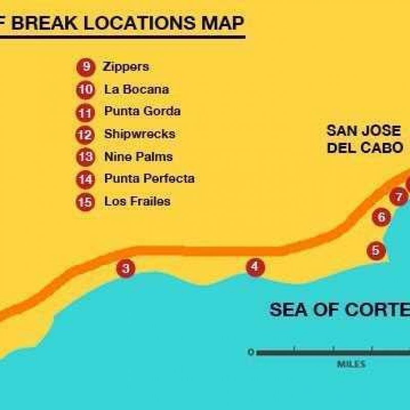 Cabo Surf Spots Map